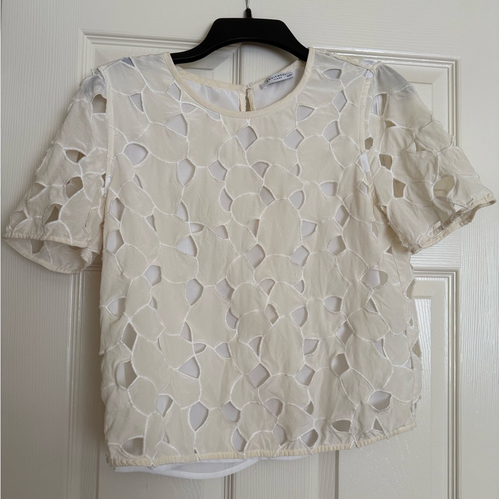 Equipment Cream Cutout Boxy Blouse